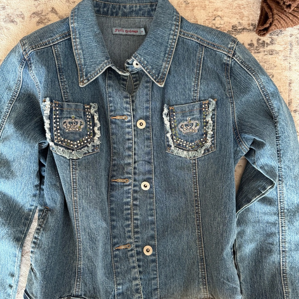 Y2K Embellished Denim Jacket – Studded Vintage Jean Jacket - Picture 6 of 6